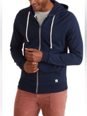 NWT Marine Layer Afternoon Hoodie True Navy Zip Up Sweatshirt Modal Blend XS